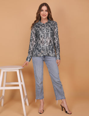 WOMEN MULTI-SEQUINNED SHIRT