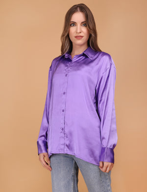 WOMEN PURPLE OVERSIZED SHIRT