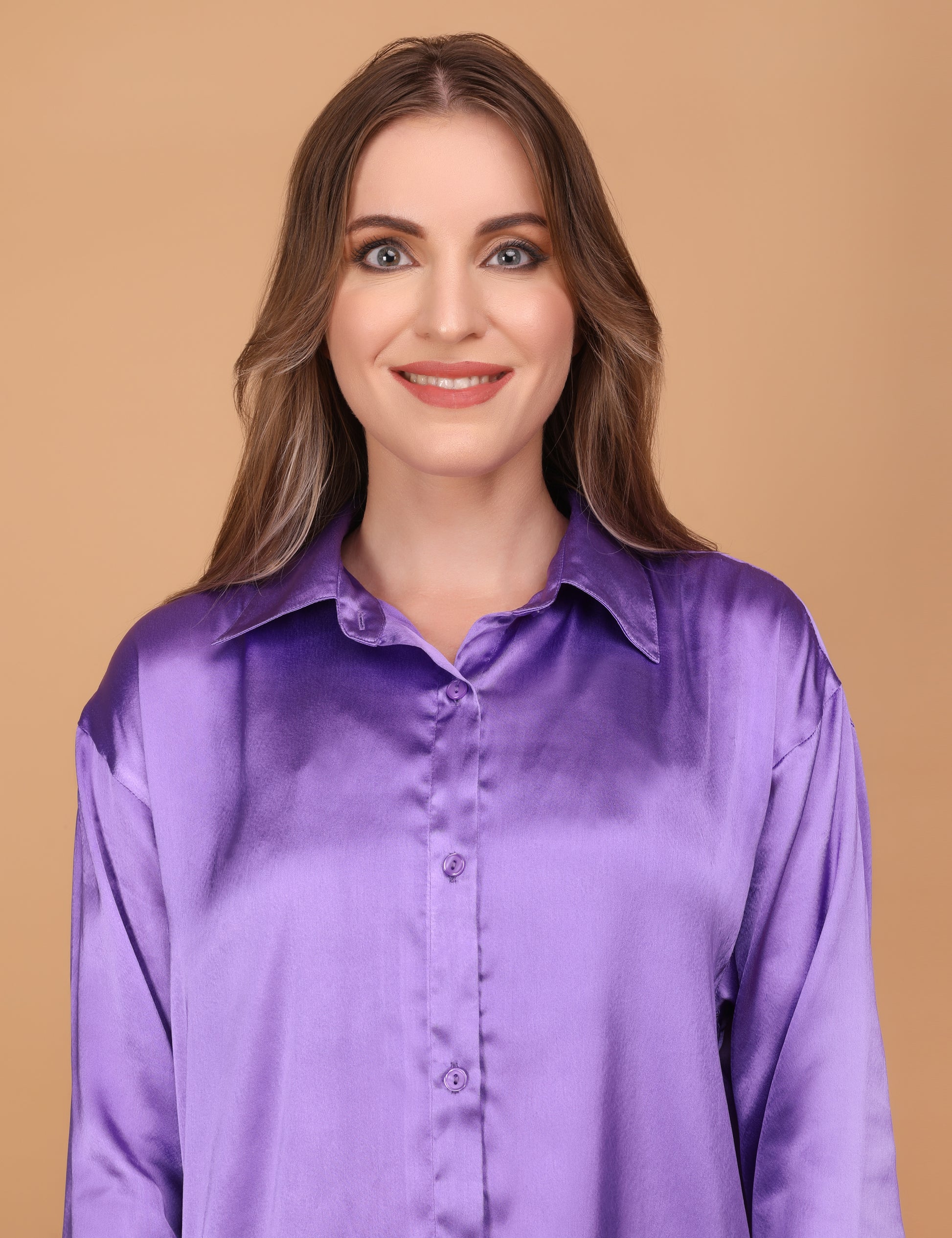 WOMEN PURPLE OVERSIZED SHIRT