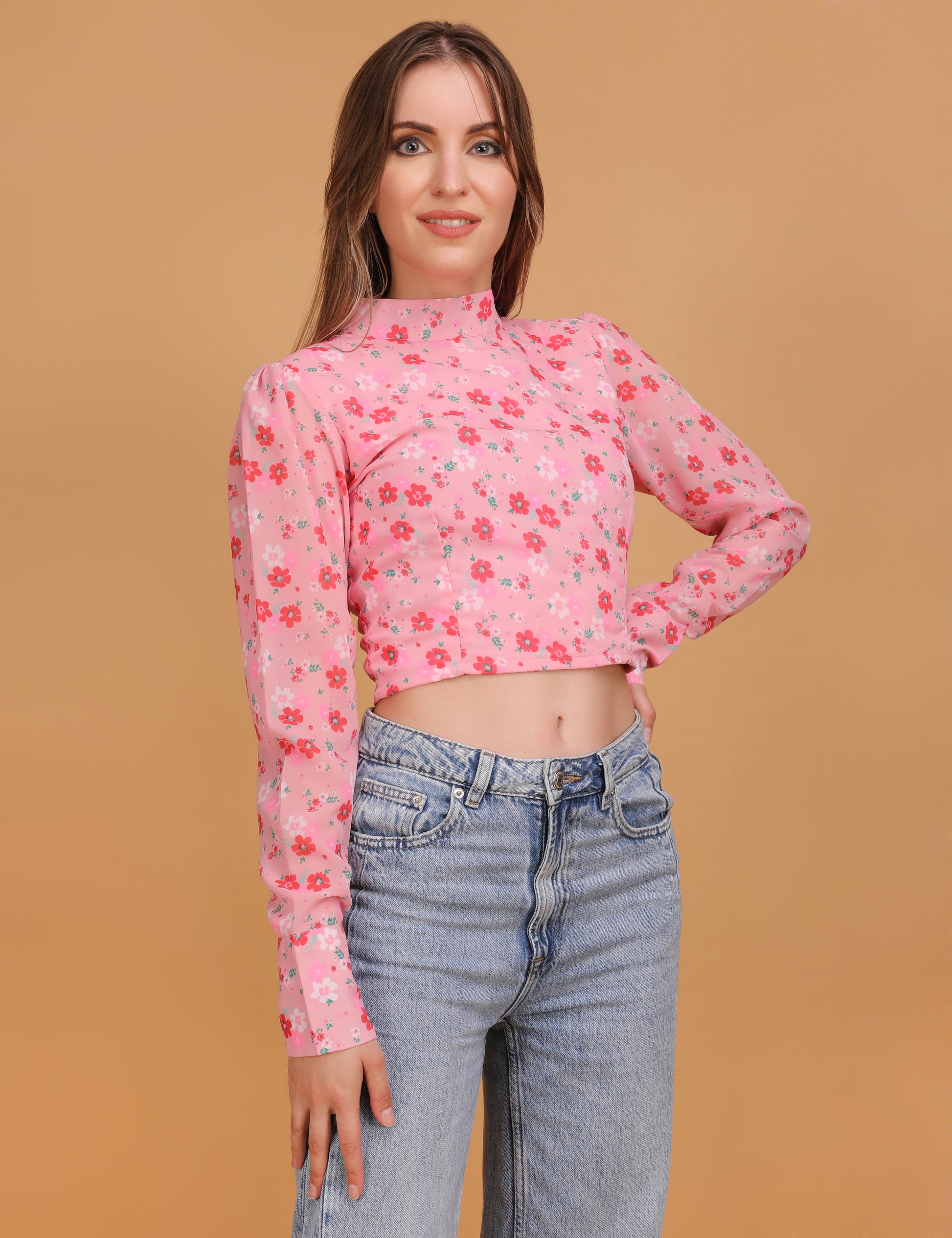 WOMEN FLORAL CROP TOP