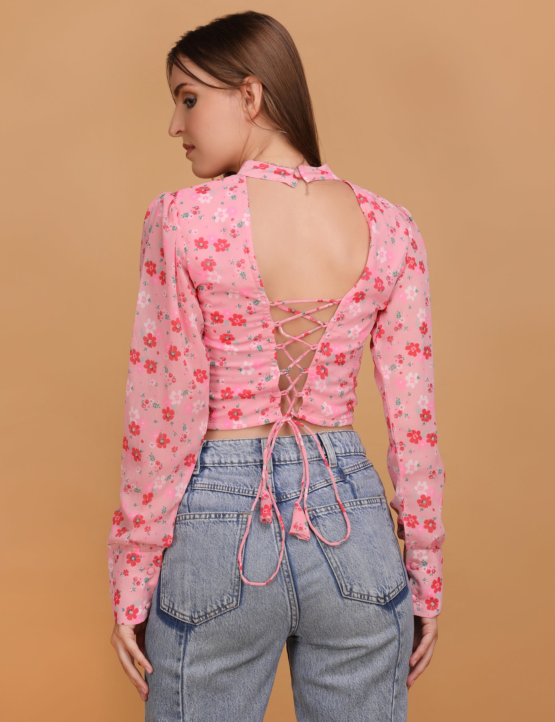 WOMEN FLORAL CROP TOP