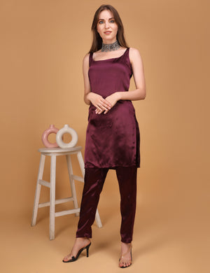 WOMEN MAROON KURTI WITH PANT