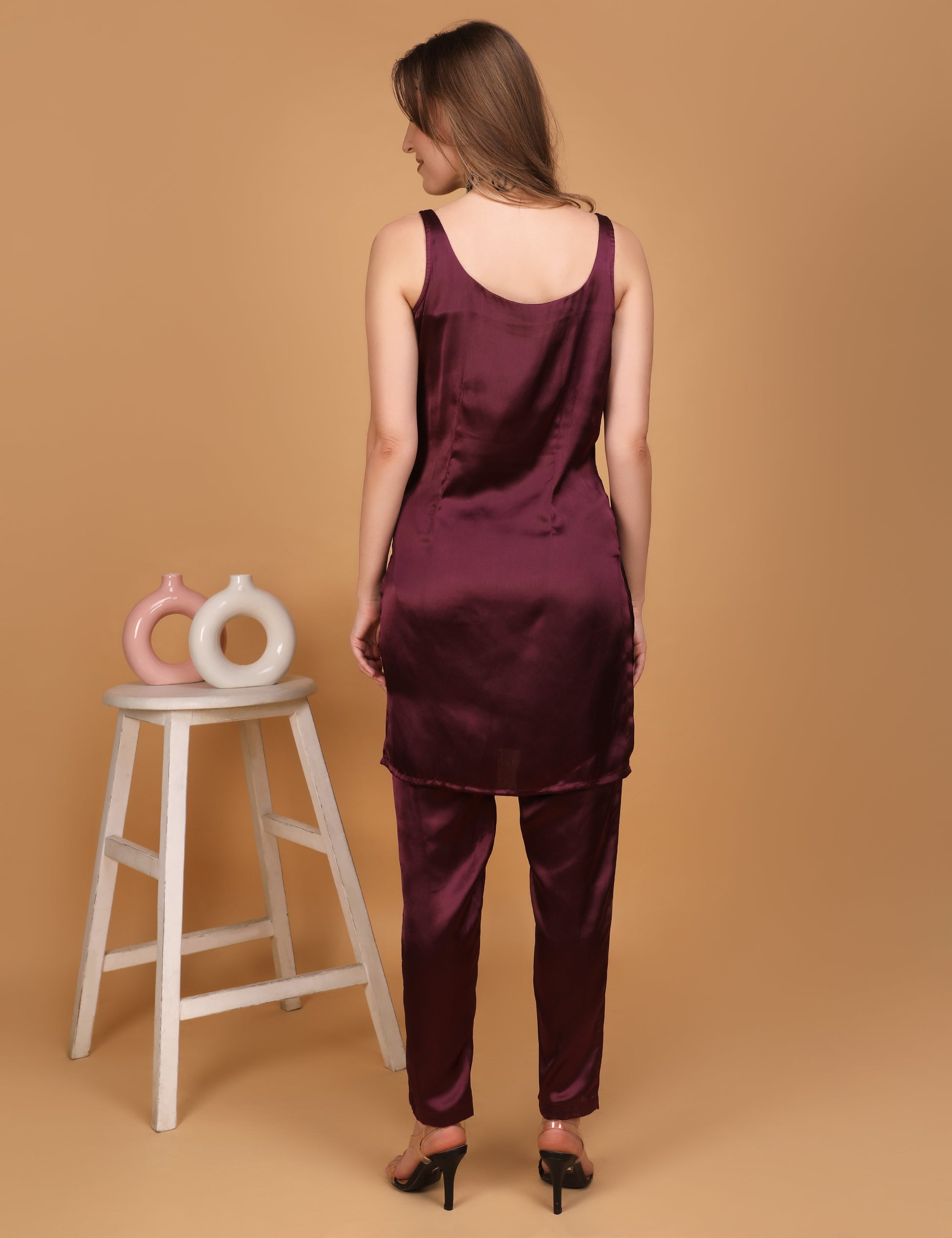 WOMEN MAROON KURTI WITH PANT