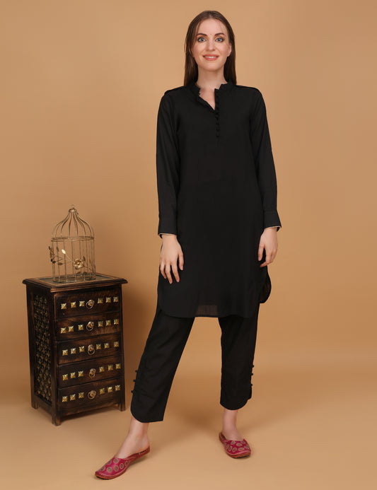 WOMEN BLACK KURTI WITH PANT